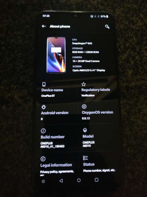 OnePlus 6T Midnight Black 128GB