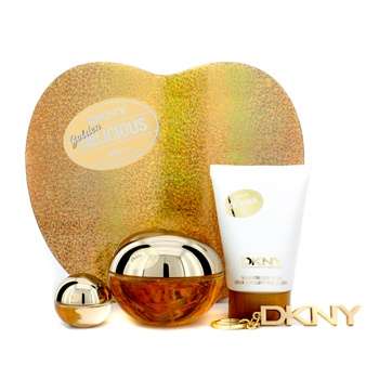 DKNY Golden Delicious Gift Set for Woman 100ml EDP+7ml EDP+Body lotion+key-ring