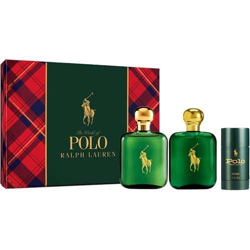 Ralph Lauren Polo Green Gift set for Men 118ml EDT+118ml After shave+75ml Deodorant Stick
