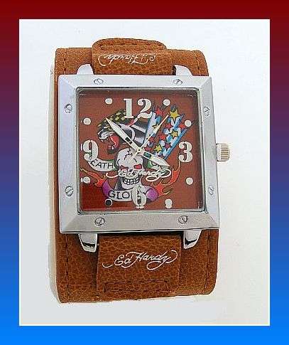 TAN GENUINE LEATHER SKULL WATCH