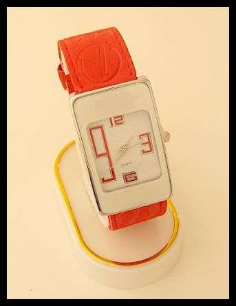 GORGEOUS RED WATCH WITH WHITE FACE