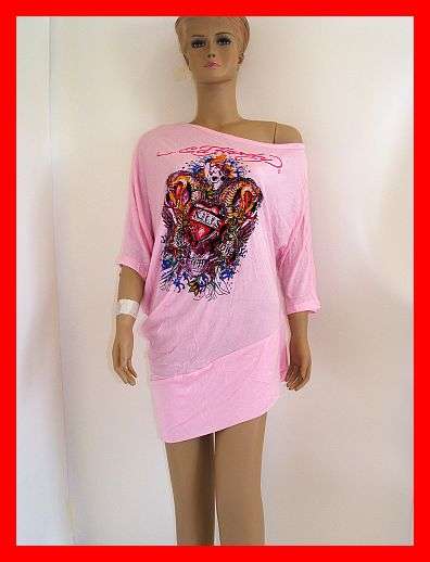 STUNNING PINK BLINGED SHIRT / MINI DRESS - X-LARGE
