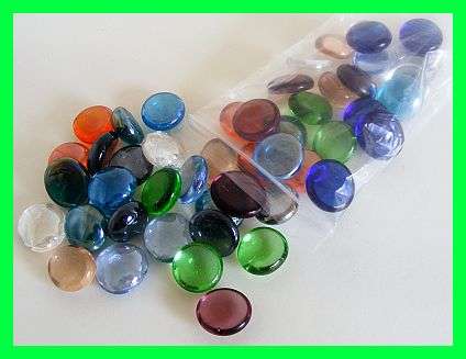 GLASS PEBBLES - PACKET OF 50 - MIXED COLOURS