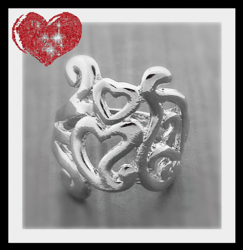 SILVER PLATED FASHION RING - SIZE: 8.5