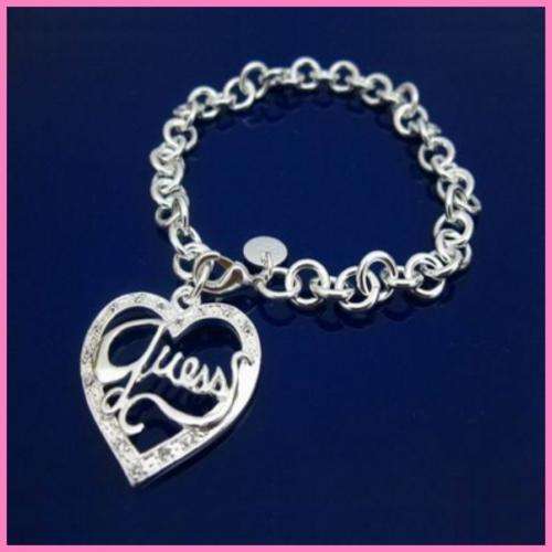 SILVER GUESS DIAMANTE BRACELET