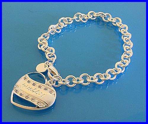 SILVER GUESS DIAMANTE BRACELET