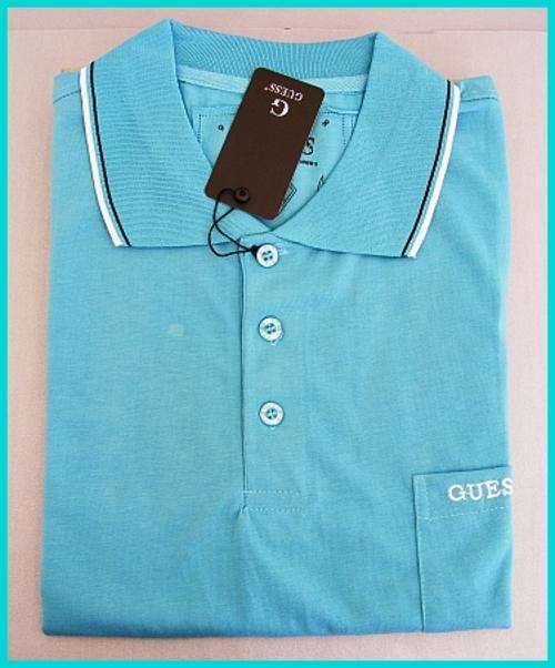 MENS GUESS BLUE POLO SHIRT - SIZE : XL