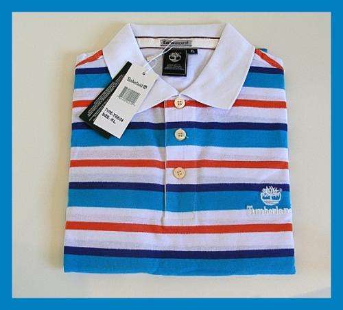 MENS TIMBERLAND STRIPED GOLF SHIRT - SIZE : XL
