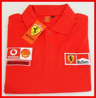 MENS FERRARI RED GOLF SHIRT - SIZE : MEDIUM