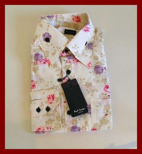 MENS PAUL SMITH COLLAT SHIRT - LONG SLEEVE - SIZE : LARGE