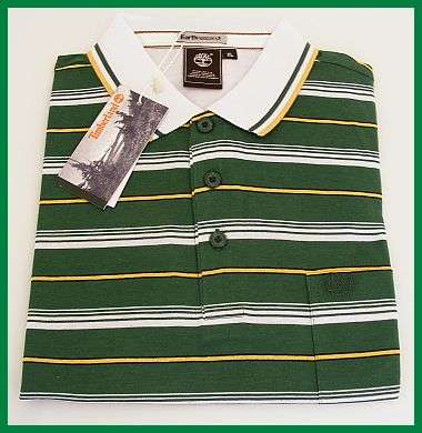 MENS TIMBERLAND STRIPED GOLF SHIRT - SIZE : LARGE