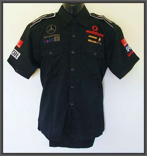 MENS MERCEDES MCLAREN BLACK SHIRT - SIZE :  LARGE