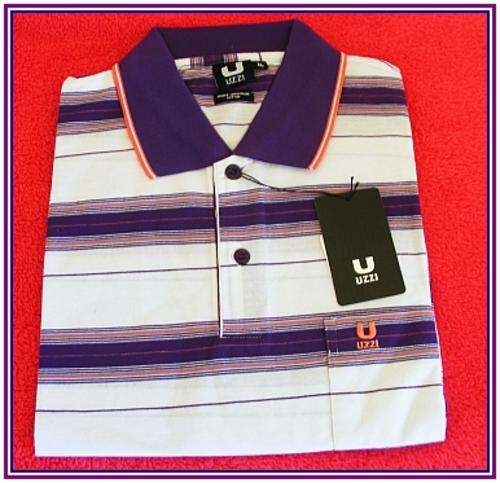 MENS UZZI NAVY GOLF SHIRT - SIZE :  MED