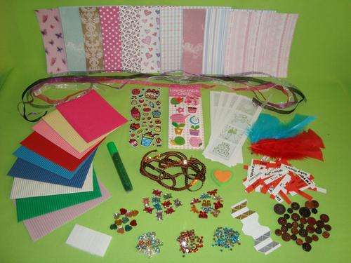 Great Scrapbooking Kit with papers and embellishments +- 201 pieces