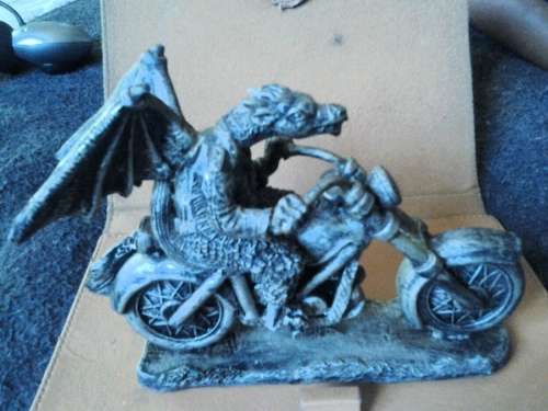 crazy biker statue