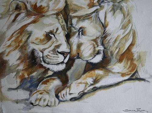 INVESTMENT ART/Original Stella Pelser (1970-) "The Fellowship" -80 x 60cm, Canvas, Not Framed.