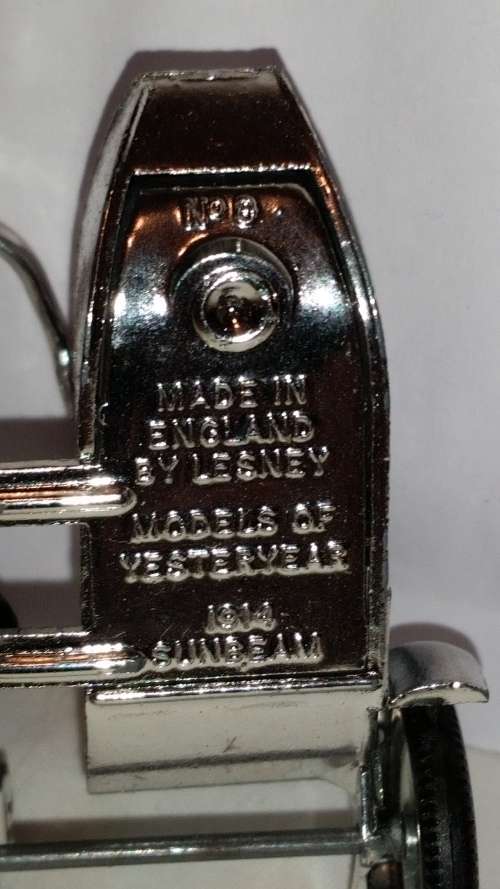 1962 - MATCHBOX LESNEY - MODELS OF YESTERYEAR Y8 - 1914 SUNBEAM MOTORCYCLE- MADE IN ENGLAND