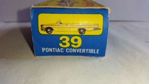 1957 - MATCHBOX LESNEY - SERIES 39 - PONTIAC CONVERTIBLE (ORIGINAL BOX ONLY) - MADE IN ENGLAND