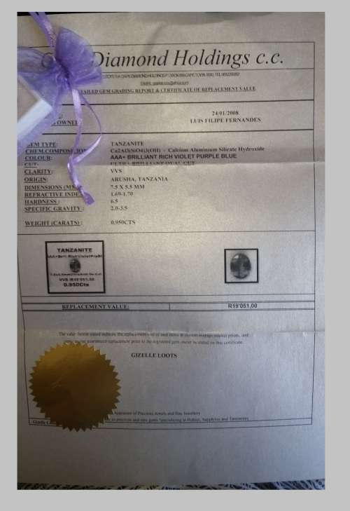 0.950 cts  BRILLIANT OVAL CUT VIOLET PURPLE  BLUE TANZANITE