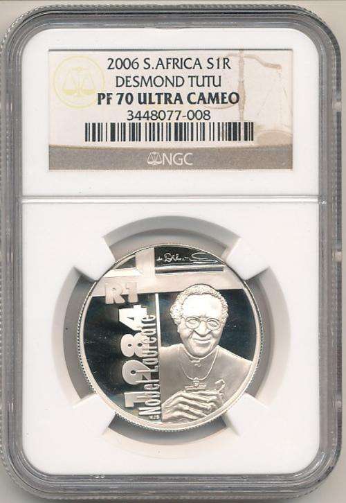 2006 Desmond Tutu - R1 Silver Coin PF69 Ultra Cameo