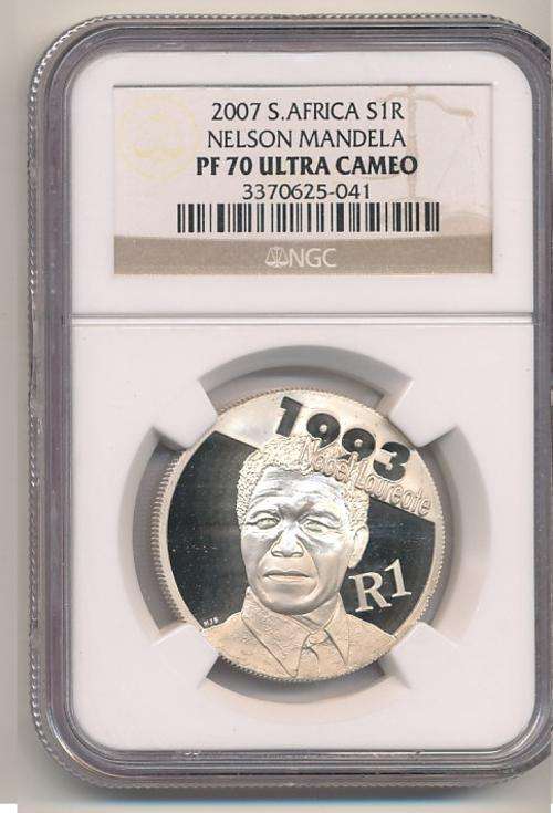 2007 Nelson Mandela  - R1 Silver Coin PF70 Ultra Cameo