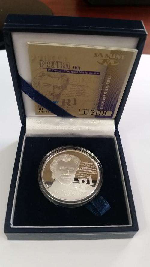 2011 JM Coetzee - R1 Silver - Protea Series Proof - Nobel Winner