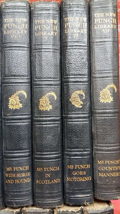 SET OF 14 ANTIQUE BOOKS : THE NEW "PUNCH" LIBRARY circa 1900