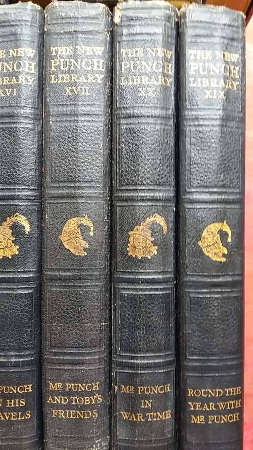 SET OF 14 ANTIQUE BOOKS : THE NEW "PUNCH" LIBRARY circa 1900