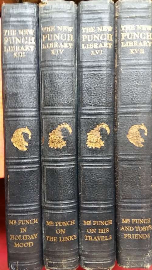 SET OF 14 ANTIQUE BOOKS : THE NEW "PUNCH" LIBRARY circa 1900