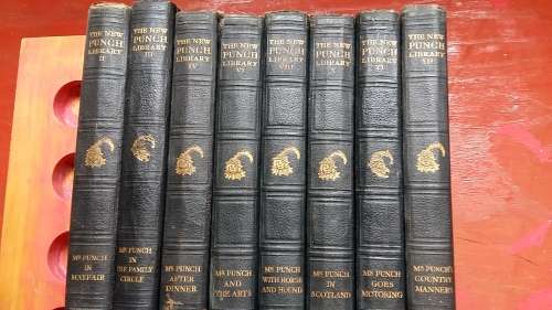 SET OF 14 ANTIQUE BOOKS : THE NEW "PUNCH" LIBRARY circa 1900