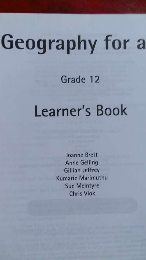 GEOGRAPHY FOR ALL GRADE 12 LEARNERS BOOK