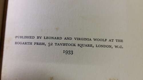 FLUSH, A BIOGRAPHY by VIRGINIA WOOLF ; FIRST EDITION 1933