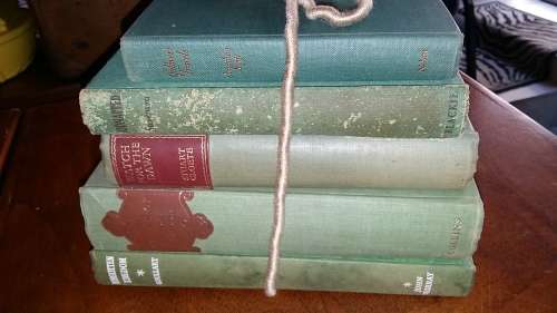 SET OF 5 VINTAGE AND ANTIQUE BOOKS FOR READING OR DECOR