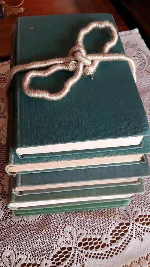 SET OF 5 VINTAGE AND ANTIQUE BOOKS FOR READING OR DECOR