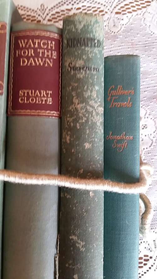 SET OF 5 VINTAGE AND ANTIQUE BOOKS FOR READING OR DECOR