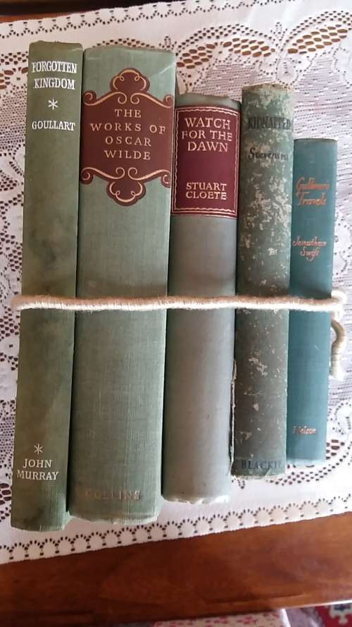 SET OF 5 VINTAGE AND ANTIQUE BOOKS FOR READING OR DECOR