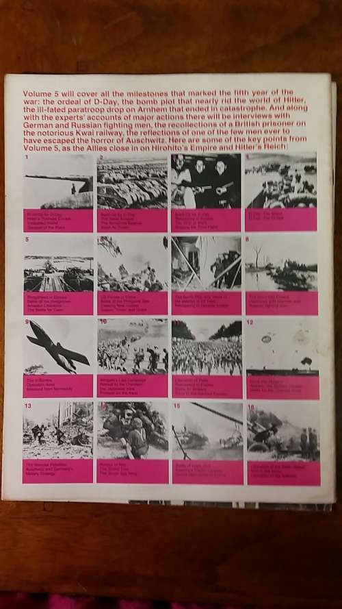 HISTORY OF THE SECOND WORLD WAR SERIES : SET OF 5 COLLECTABLE MAGAZINES ON WW2