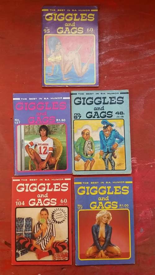 SET OF 5 COLLECTABLE GIGGLES AND GAGS BOOKS FROM THE 1980'S BY LENCEL