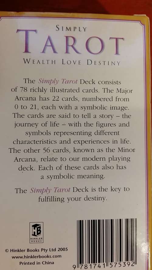 SIMPLY TAROT BOOK + CD + CARD PACK