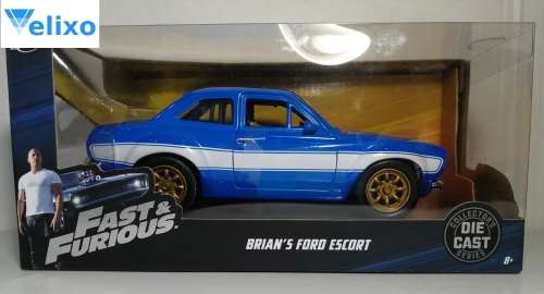Fast and Furious Diecast Brians 1970 Ford Escort MK1 Scale 1/24 JADA