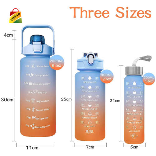 Motivational Water Bottles 3 Piece Set