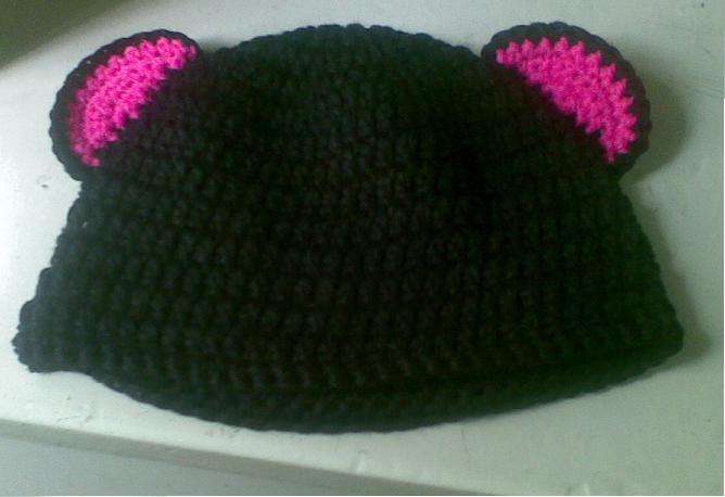 Crochet Teddy bear ear beanie(handmade)+_ 2-4 years