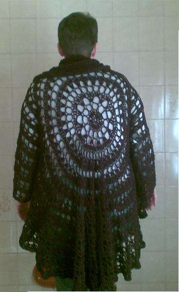 Crochet/hand cover up/jacket/shrug Purple very dark colour to fit xl, 2xl & maybe 3xl