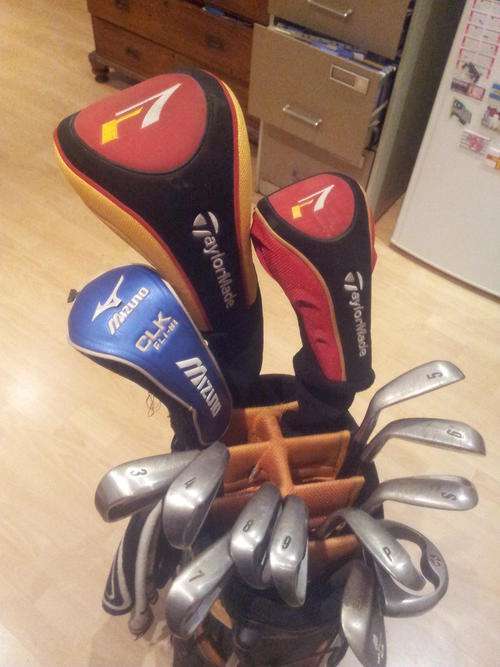 Complete Mens Golf Set - Mizuno Irons, TaylorMade Woods With Reebok Bag - Great Deal!!