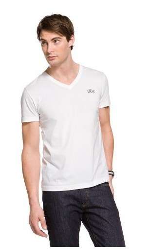 Lacoste - Ultimate V Neck Summer T - White - size no 5 - Large - New with all Tags -
