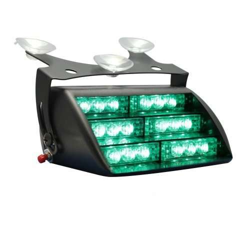 EMERGENCY STROBE WARNING LIGHT - 18 LED - GREEN