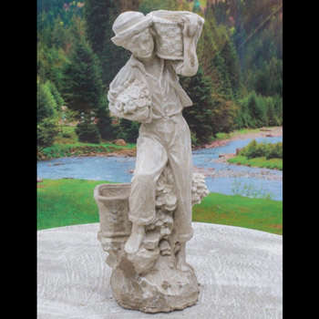 Boy with basket ornament