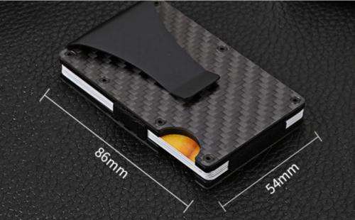 Carbon Fiber Wallet Credit Card Holder RFID Blocking