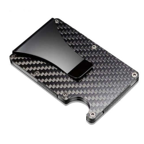 Carbon Fiber Wallet Credit Card Holder RFID Blocking
