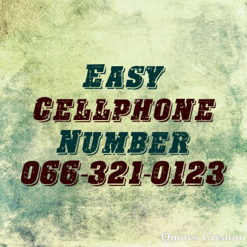 Easy Cellphone Number 066 321 0123